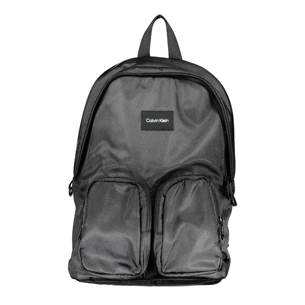 Black Polyester Backpack - ventzia