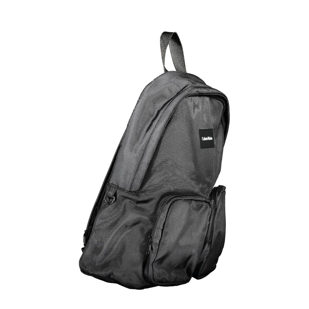 Black Polyester Backpack - ventzia