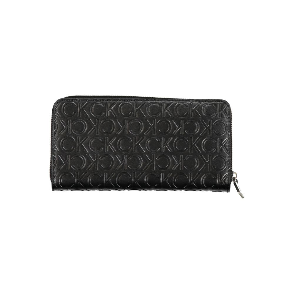 Black Polyurethane Women Wallet - ventzia