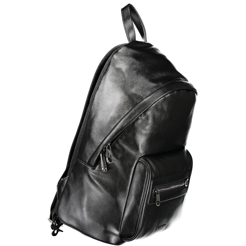 Black Polyester Backpack - ventzia