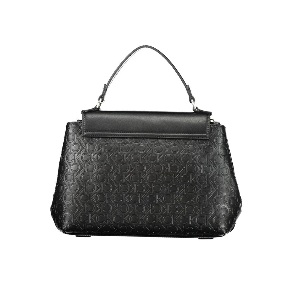 Black Polyester Handbag - ventzia