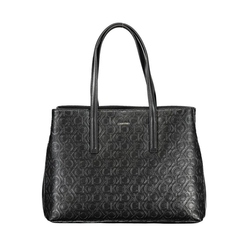 Black Polyester Handbag - ventzia