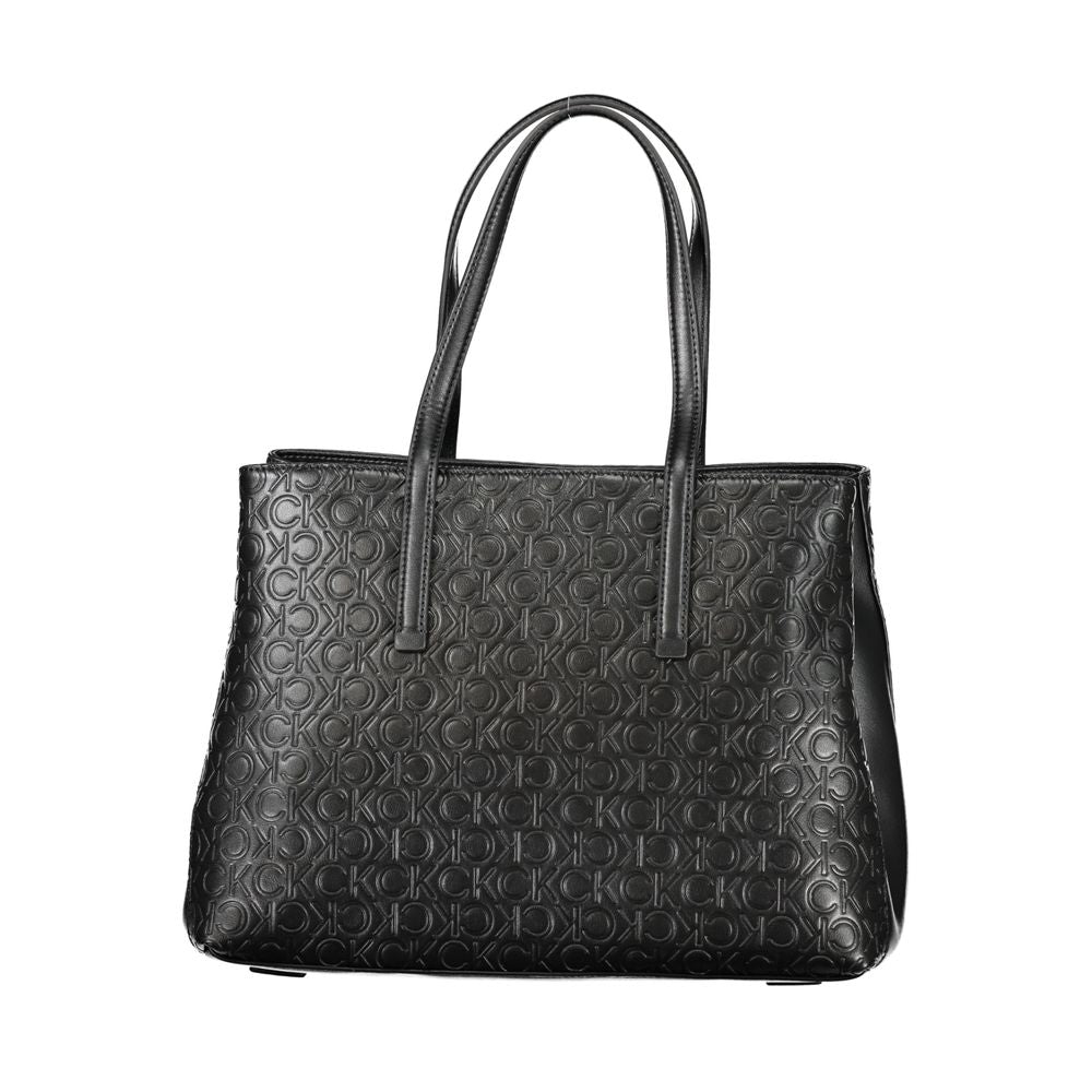 Black Polyester Handbag - ventzia