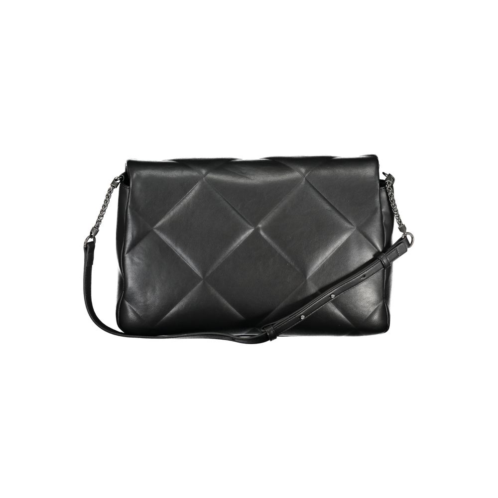 Black Polyester Handbag - ventzia