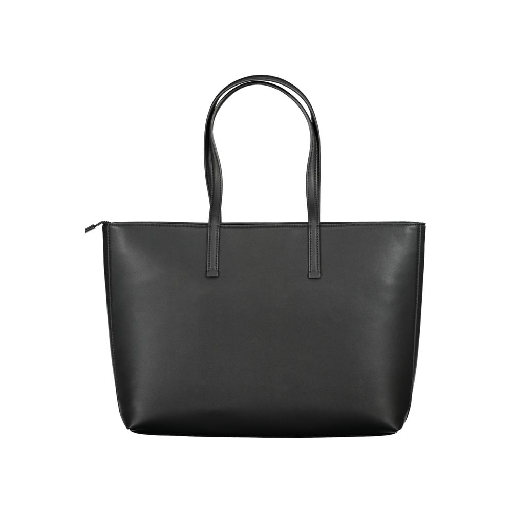 Black Polyester Handbag - ventzia