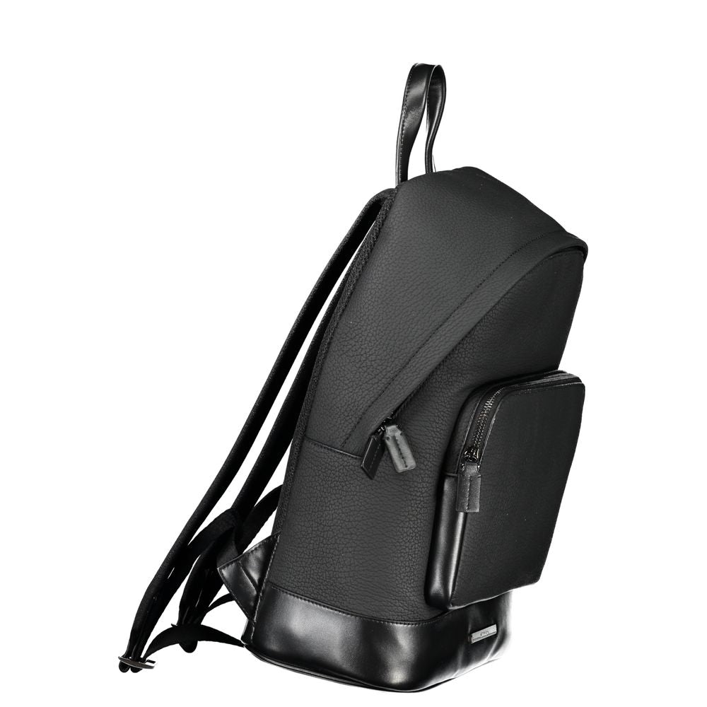 Black Polyester Backpack - ventzia