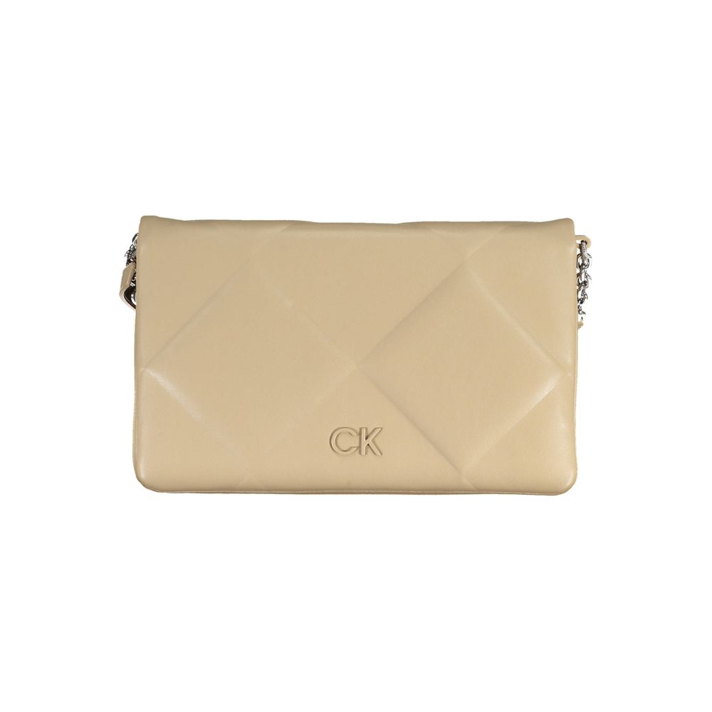 Beige Polyester Handbag - ventzia