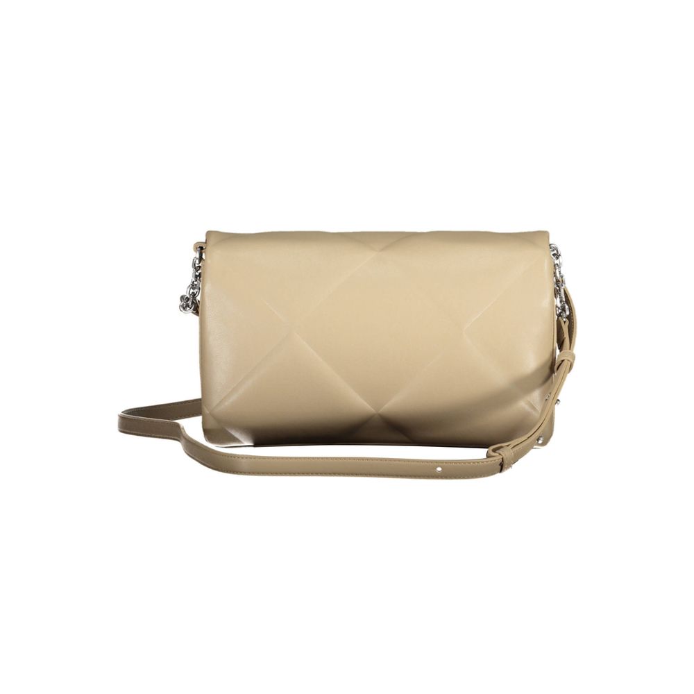 Beige Polyester Handbag - ventzia