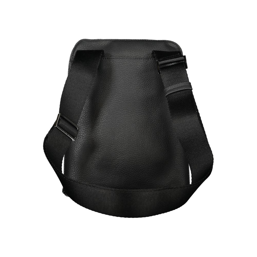 Black Polyurethane Men's Shoulder Bag - ventzia