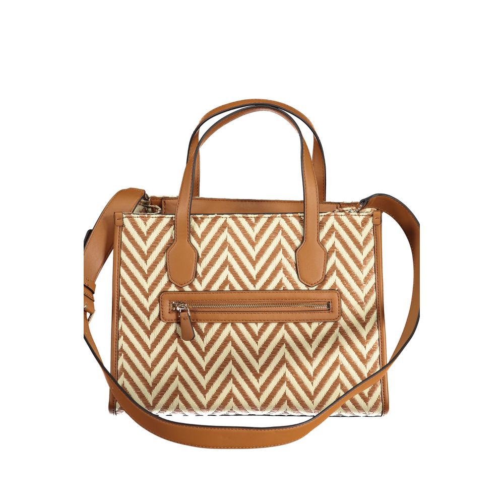 Brown Cotton Handbag - ventzia