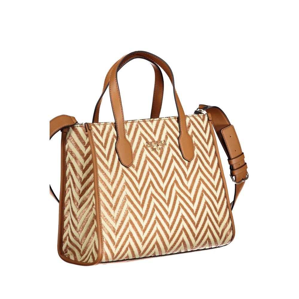 Brown Cotton Handbag - ventzia