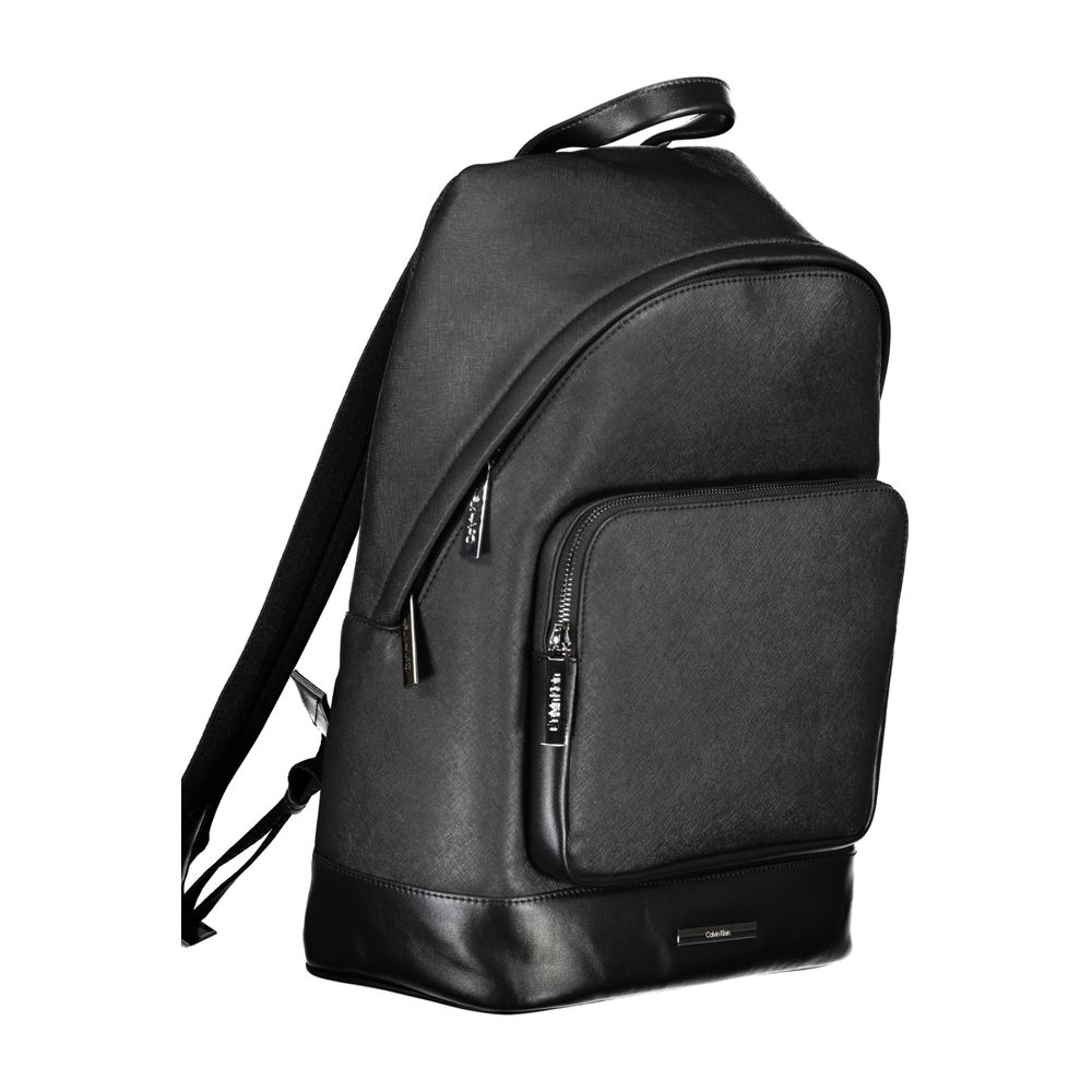 Black Polyester Backpack - ventzia