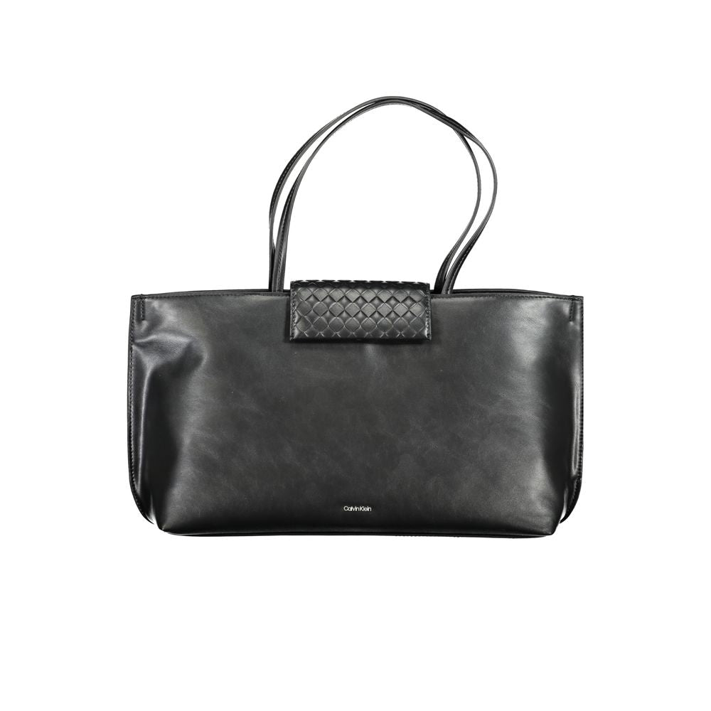 Black Polyester Handbag - ventzia