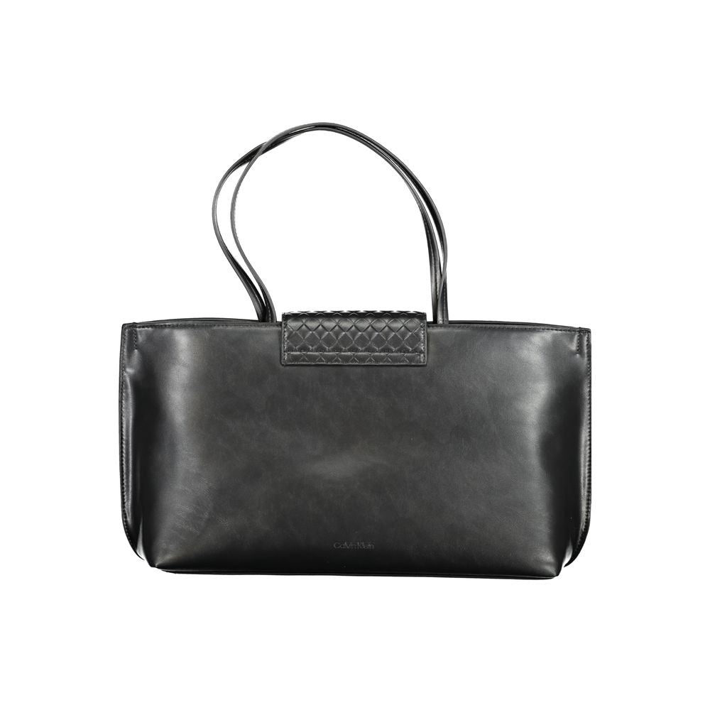 Black Polyester Handbag - ventzia