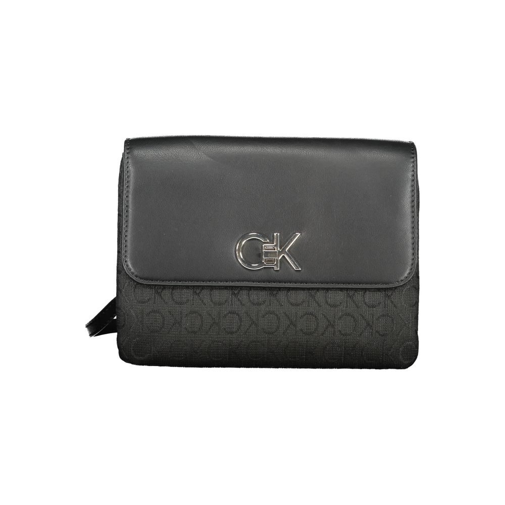 Black Polyester Handbag - ventzia