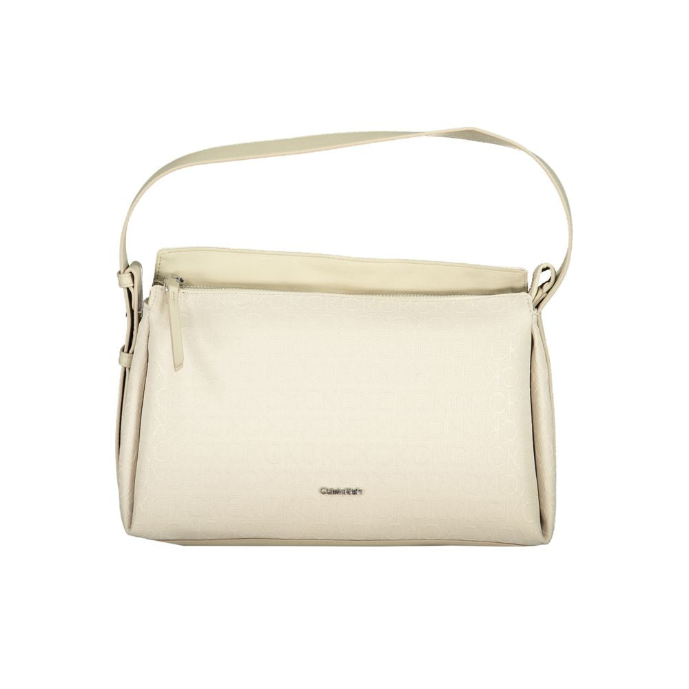 Beige Polyester Handbag - ventzia