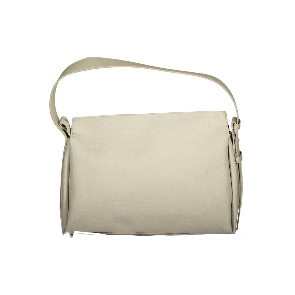 Beige Polyester Handbag - ventzia