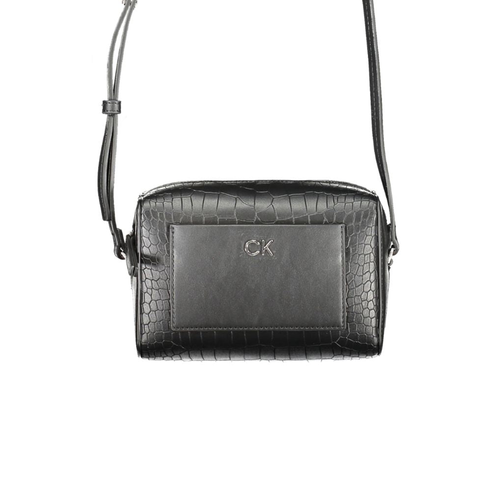 Black Polyester Handbag - ventzia