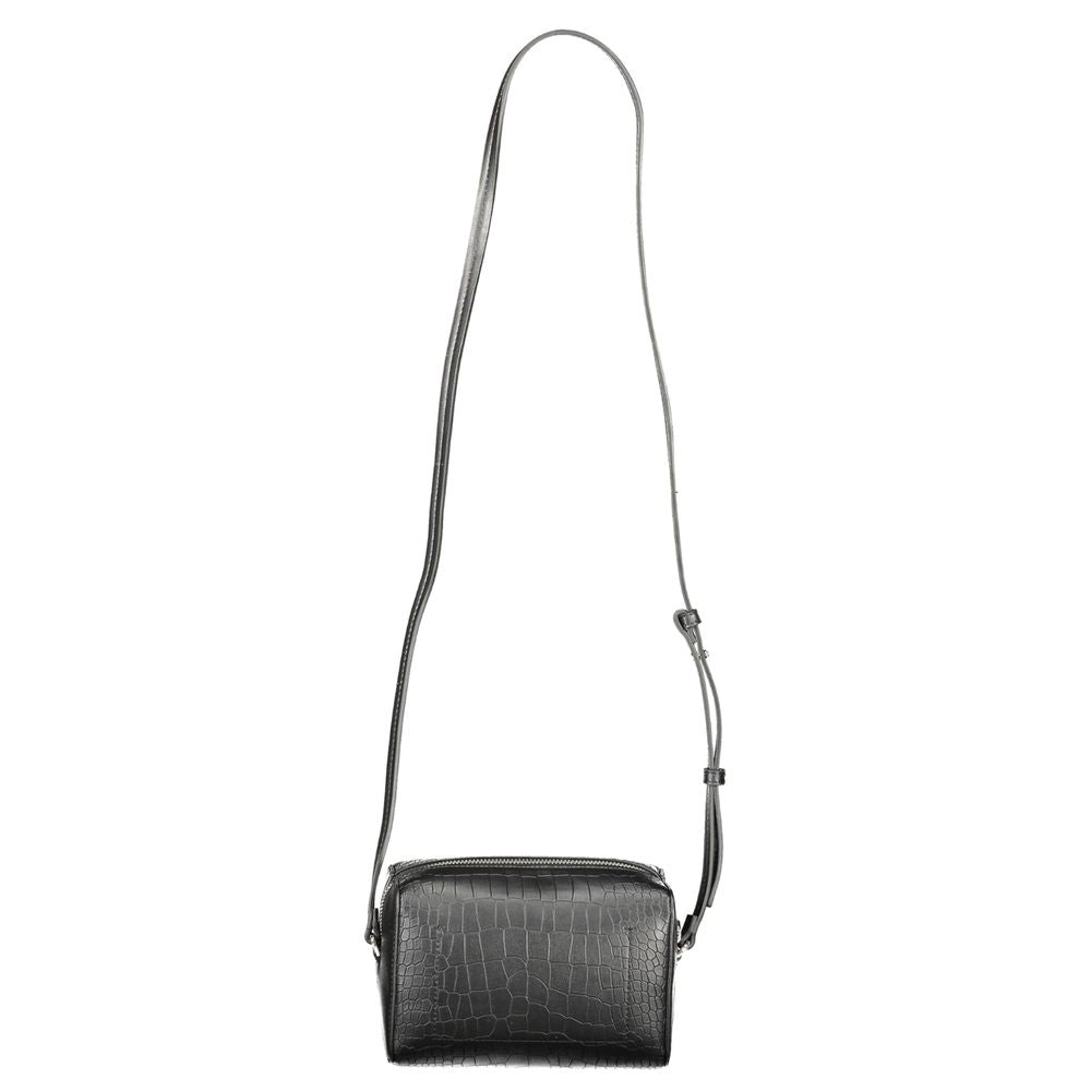 Black Polyester Handbag - ventzia