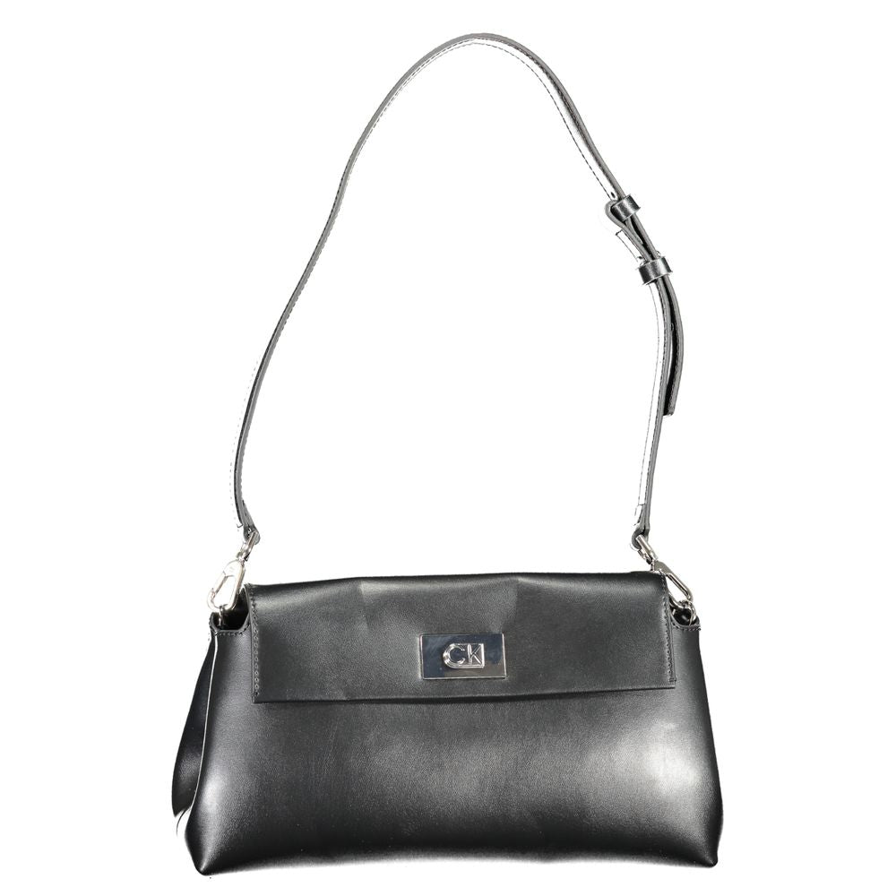 Black Polyester Handbag - ventzia