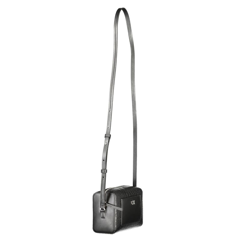 Black Polyester Handbag - ventzia