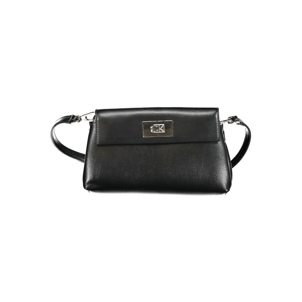 Black Polyester Handbag - ventzia