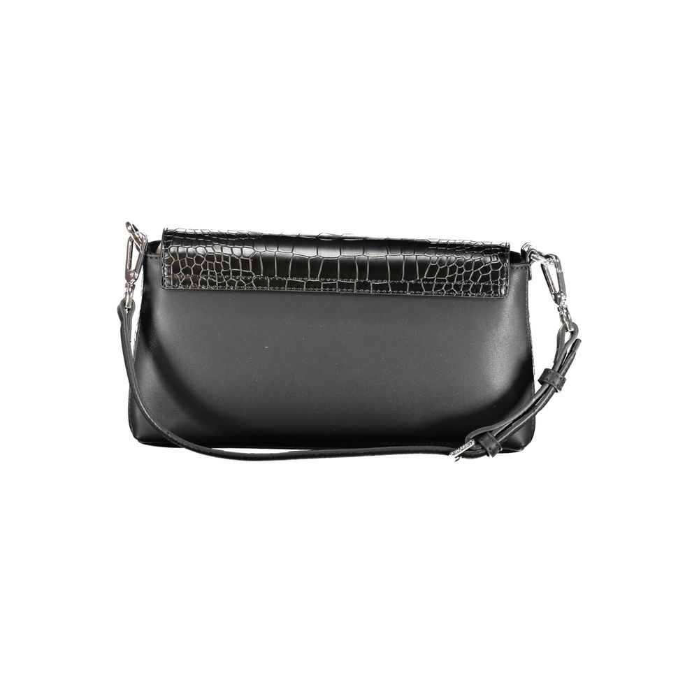 Black Polyester Handbag - ventzia