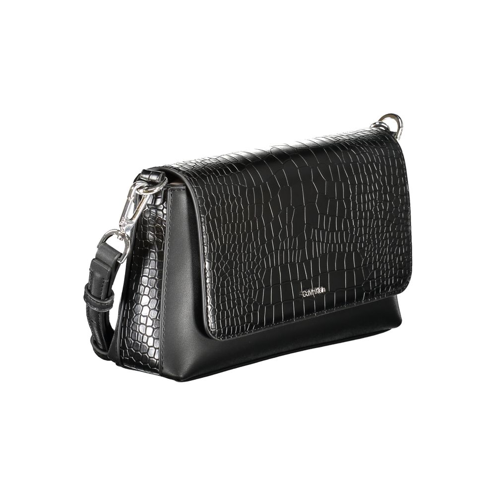 Black Polyester Handbag - ventzia