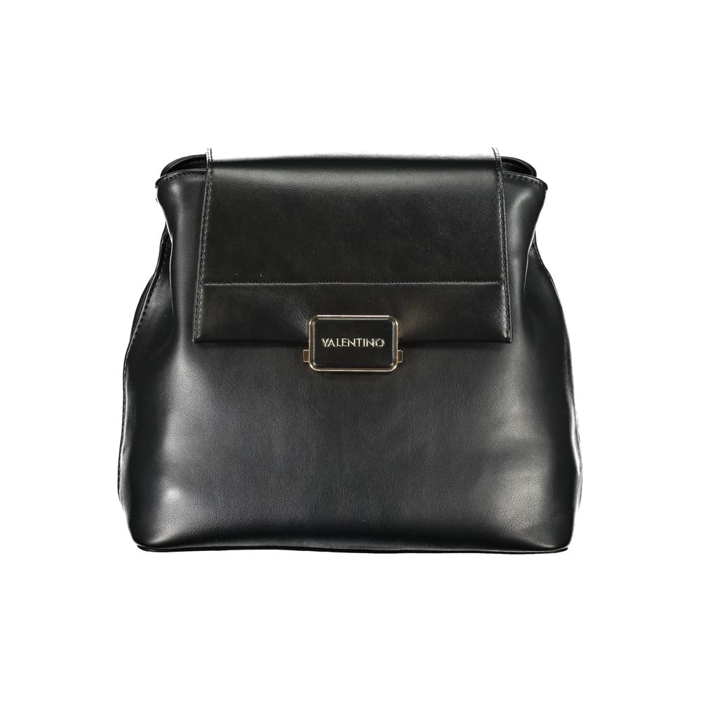 Black Polyurethane Women Backpack - ventzia