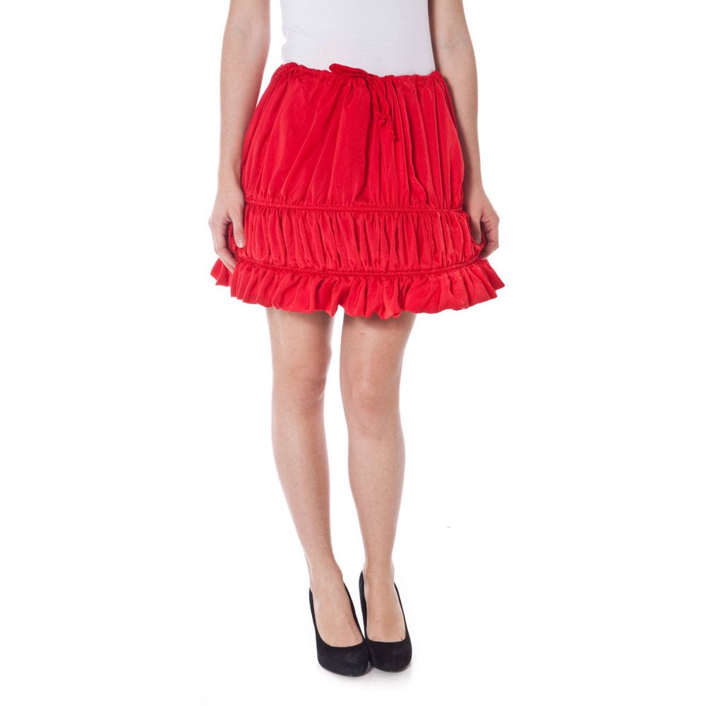 Red Polyester Skirt - ventzia