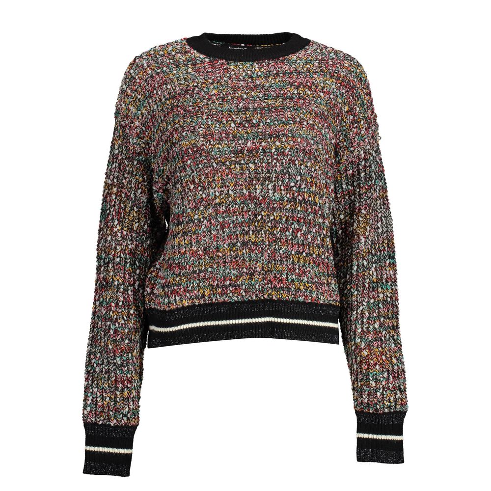 Black Polyester Sweater - ventzia