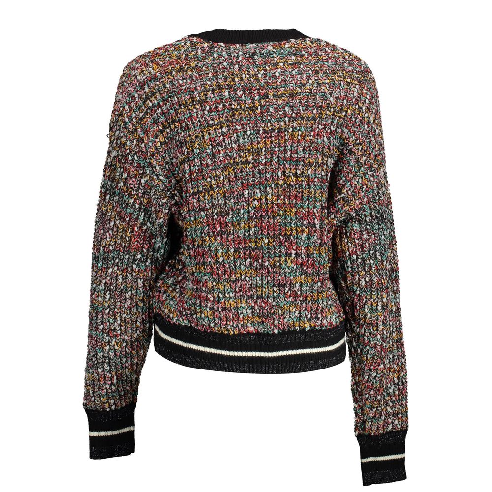 Black Polyester Sweater - ventzia