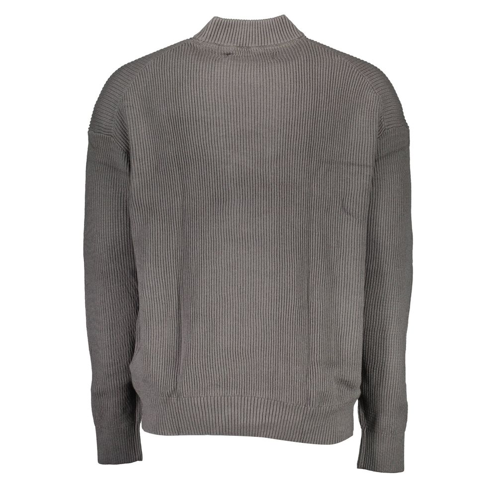 Gray Cotton Sweater - ventzia