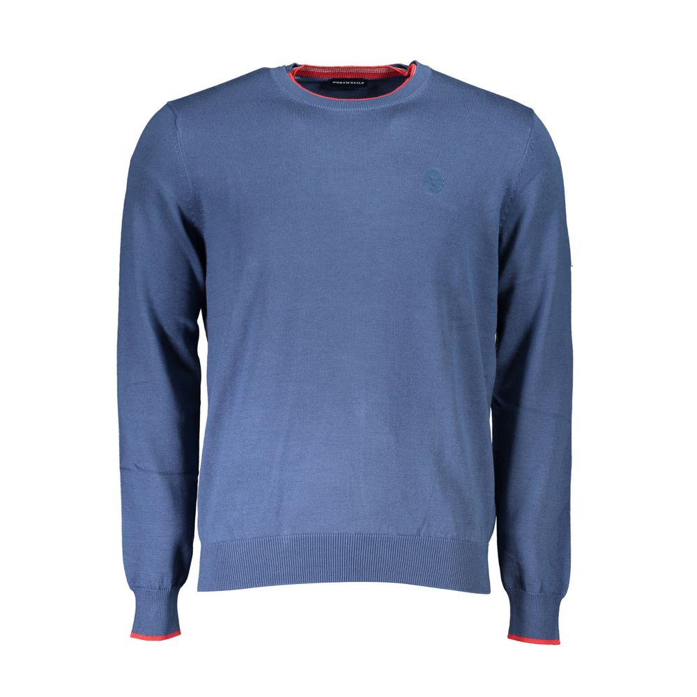 Blue Cotton Sweater - ventzia