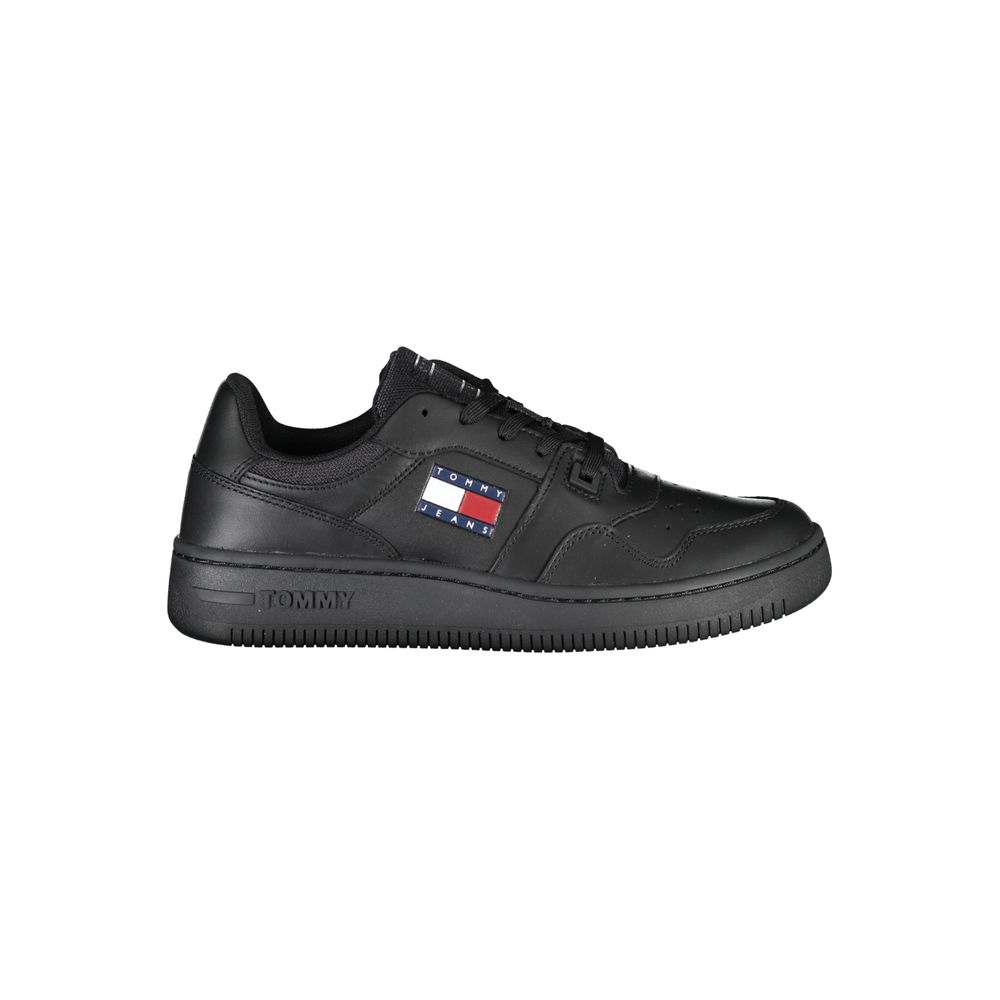 Black Leather Women Sneaker - ventzia