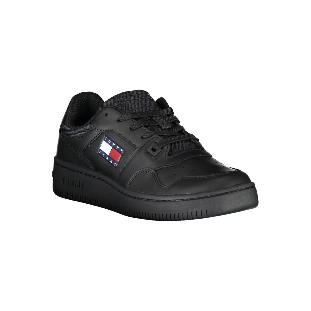 Black Leather Women Sneaker - ventzia