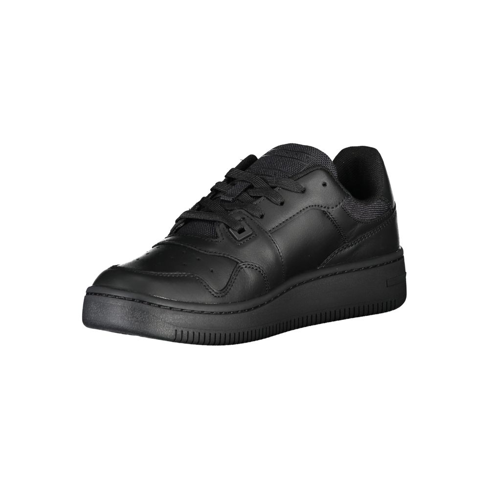 Black Leather Women Sneaker - ventzia
