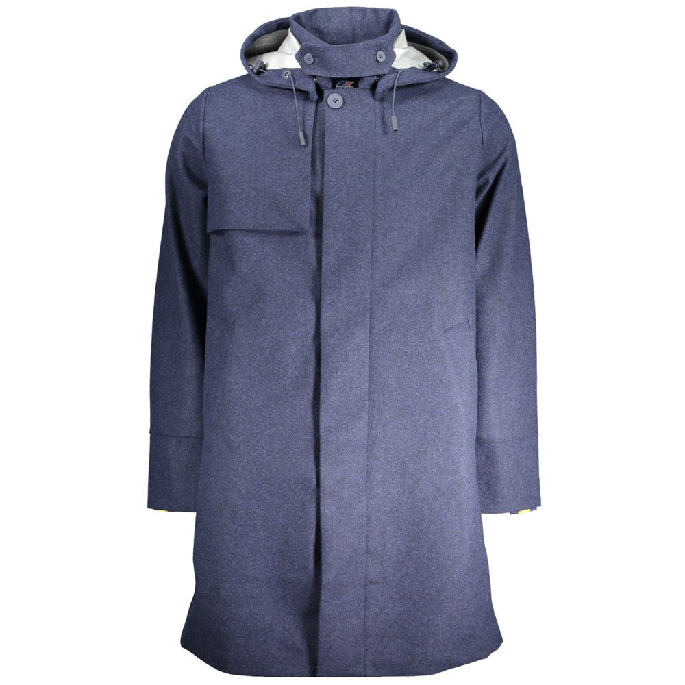 Blue Polyester Jacket - ventzia
