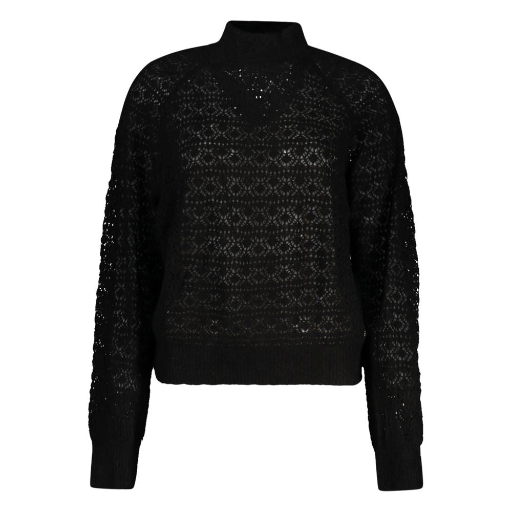 Black Alpaca Leather Sweater - ventzia