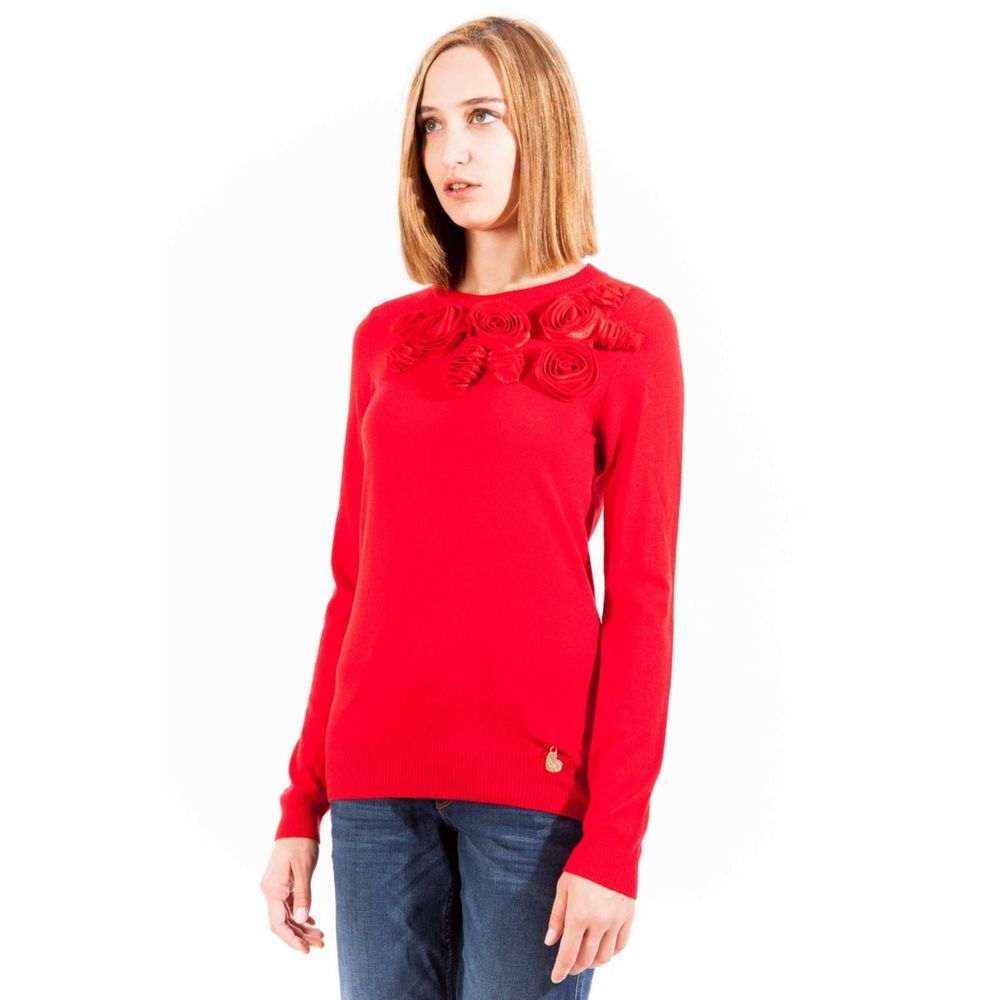 Red Polyester Sweater - ventzia