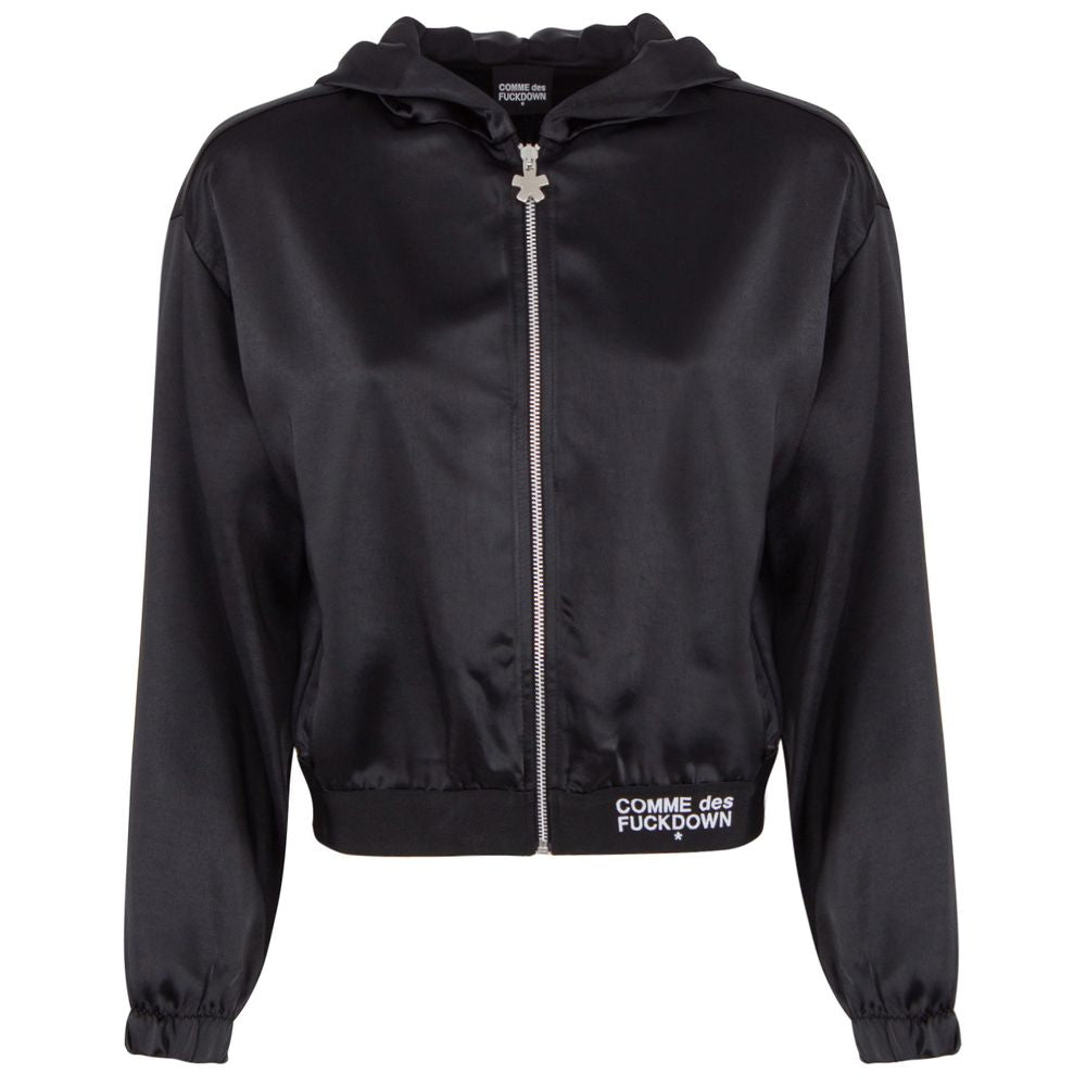 Black Polyester Sweater - ventzia