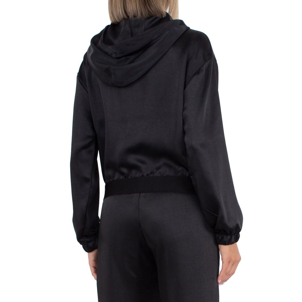 Black Polyester Sweater - ventzia