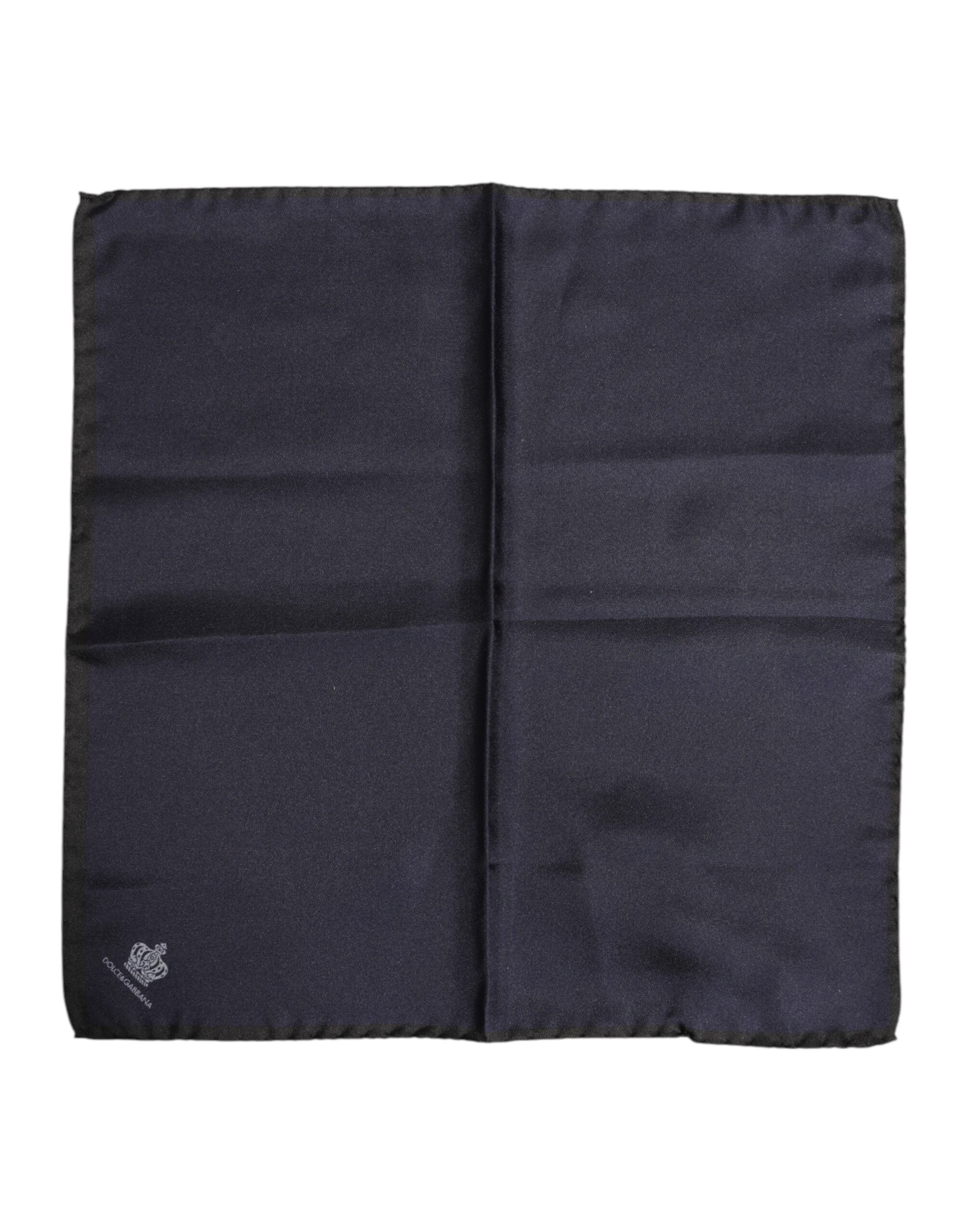 Blue DG Crown Silk Square Men Foulard Scarf - ventzia