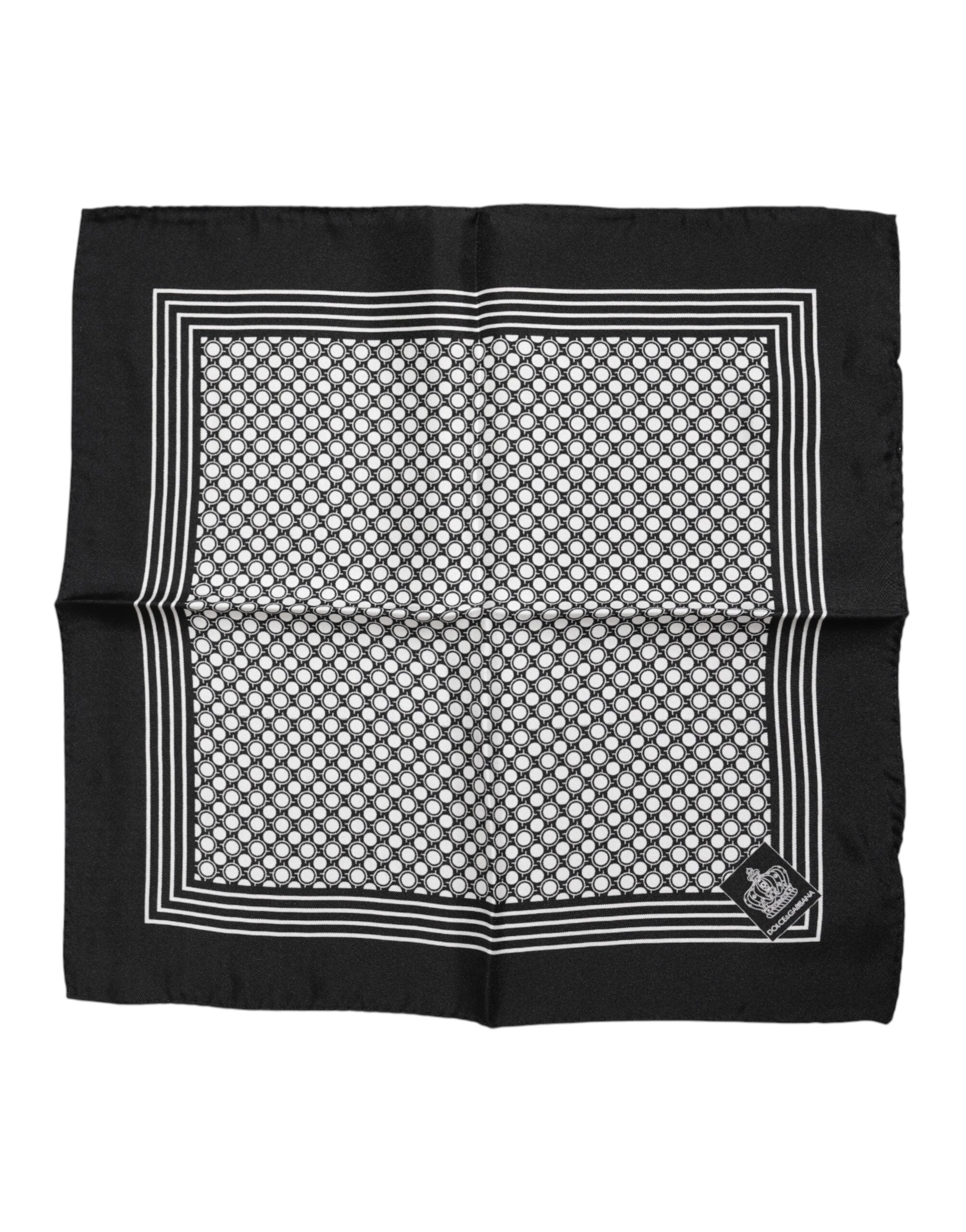 Black White Patterned Square Men Foulard Scarf - ventzia