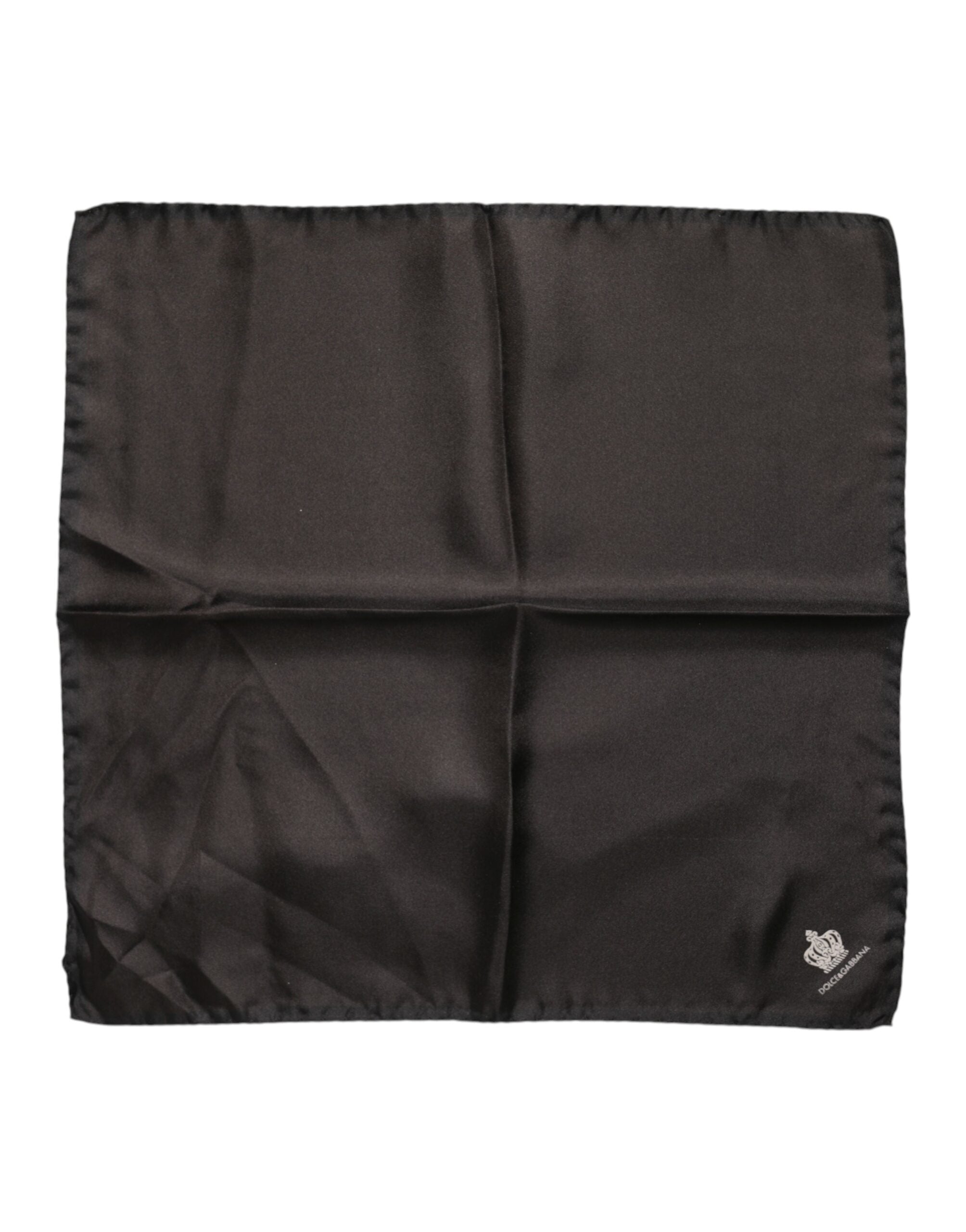Brown DG Crown Silk Square Men Foulard Scarf - ventzia