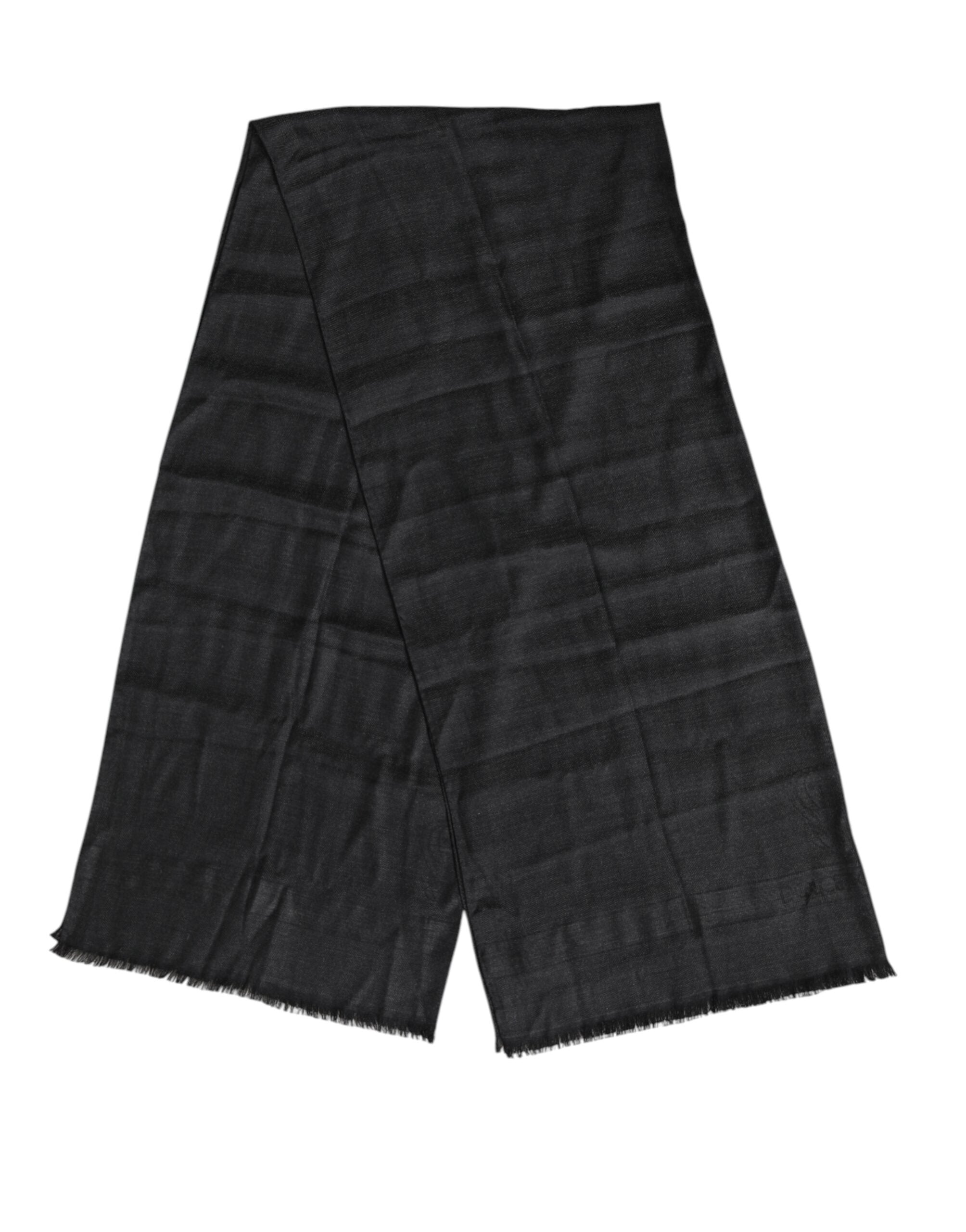 Dark Gray Cashmere Fringes Neck Warmer Scarf - ventzia