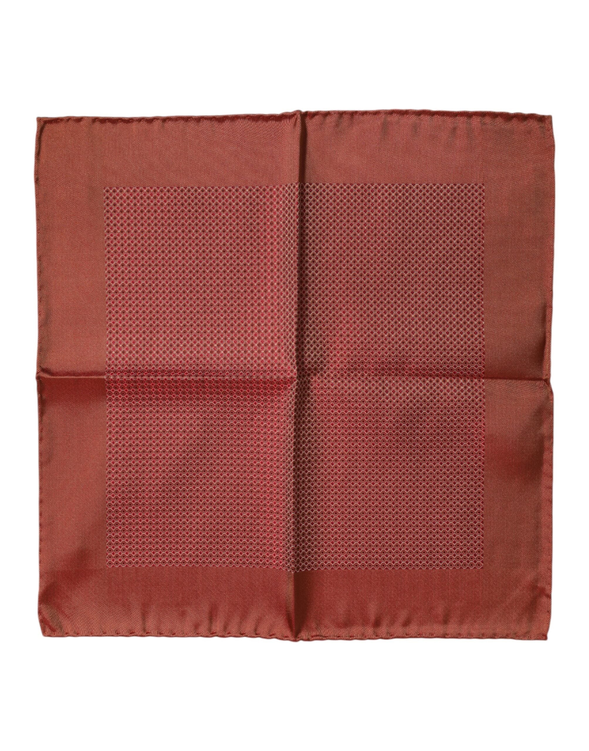 Orange Silk Square Men Foulard Scarf - ventzia