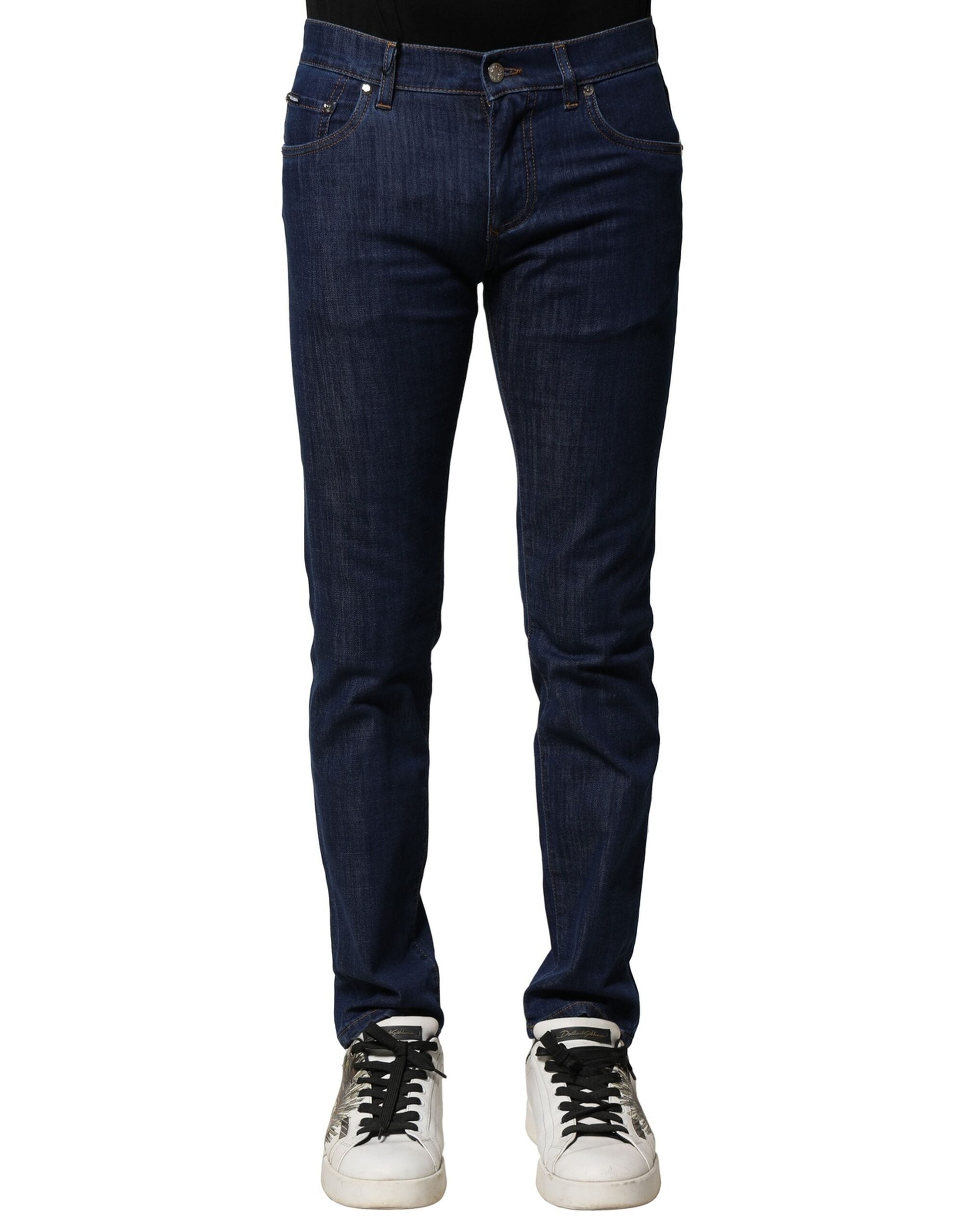 Blue Cotton Stretch Skinny Men Denim Jeans - ventzia