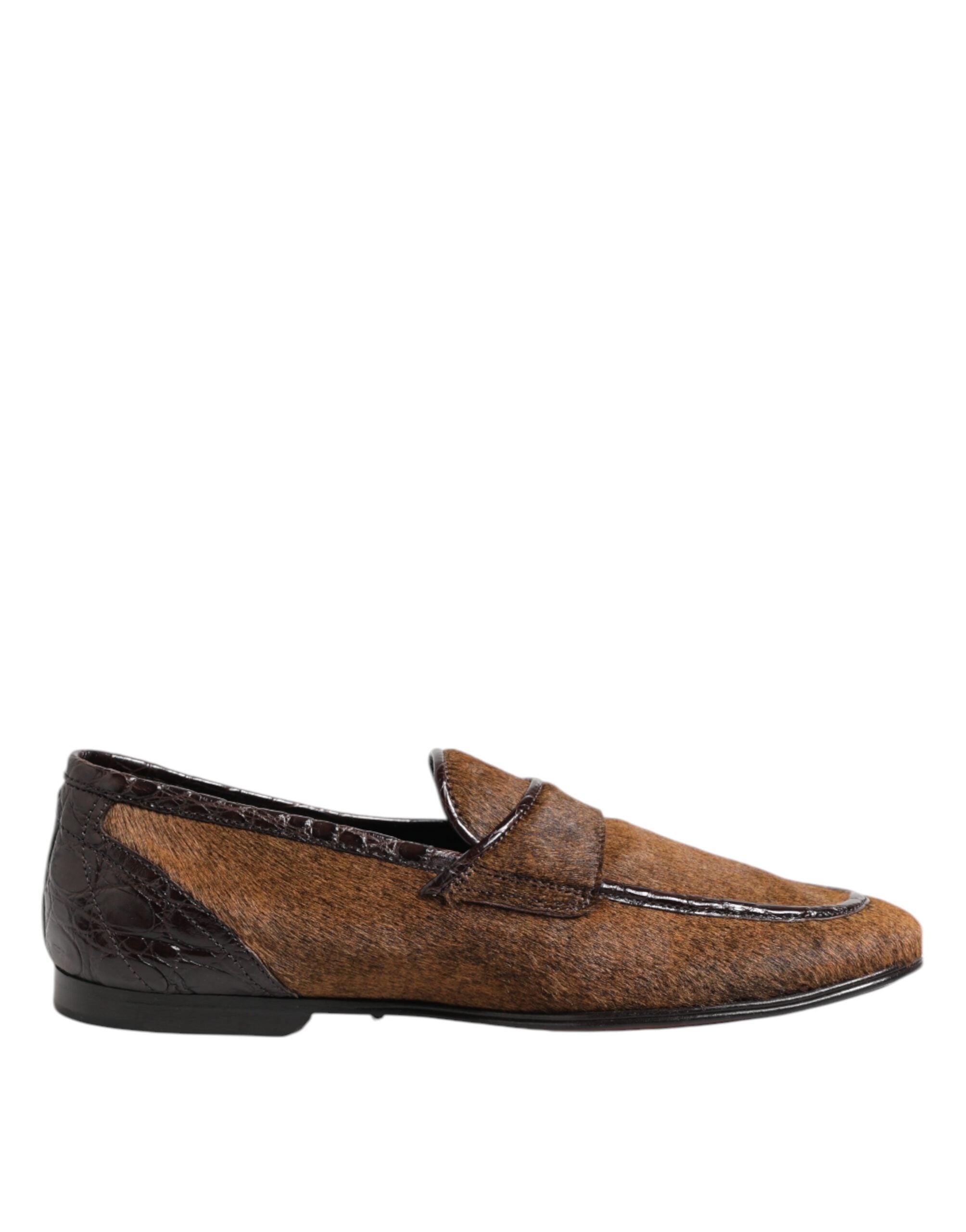 Brown Loafers Leather Slip On Men Dress Shoes - ventzia