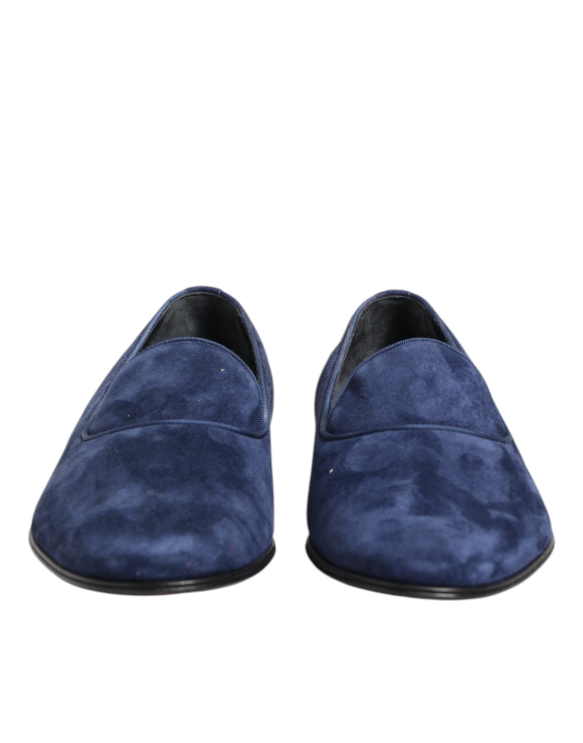 Blue Velvet DG Logo Loafers Formal Shoes - ventzia